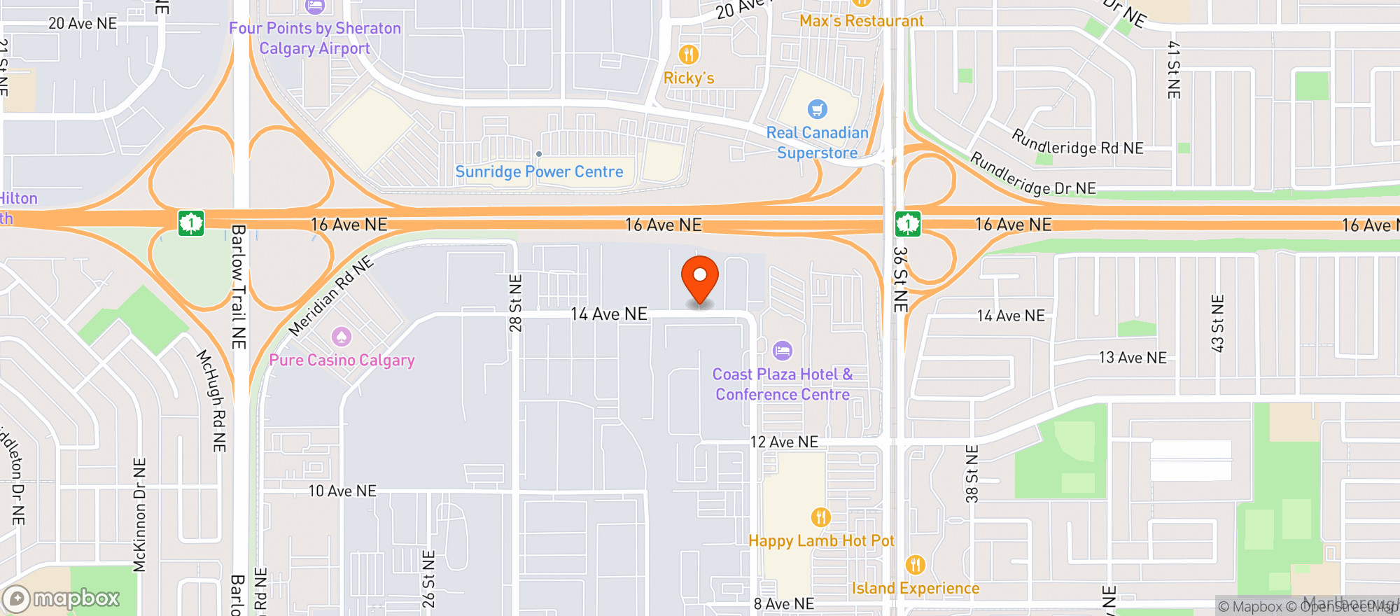 Map showing Spud 3 Calgary