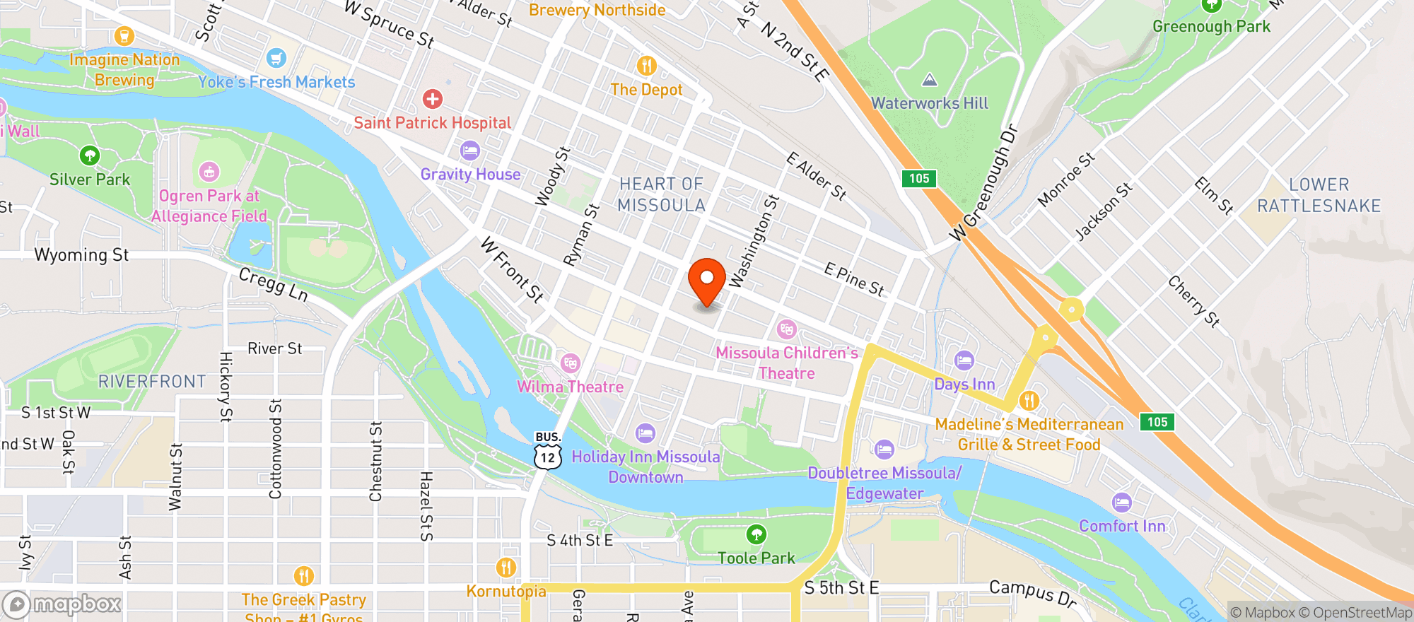 Map showing Msla Downtown Assoc