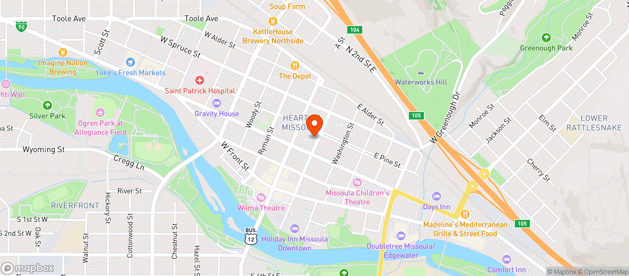 Map showing Missoula Art Museum #0