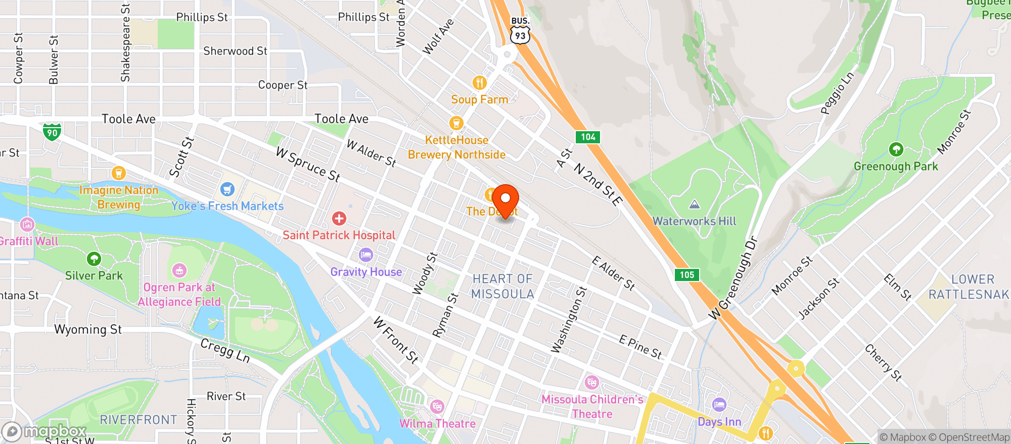Map showing Al And Vics Bar