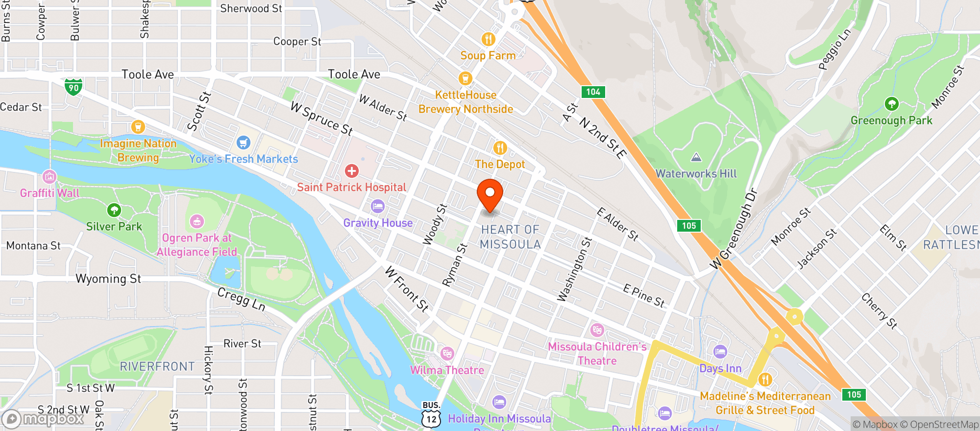 Map showing Thomas Meagher Bar