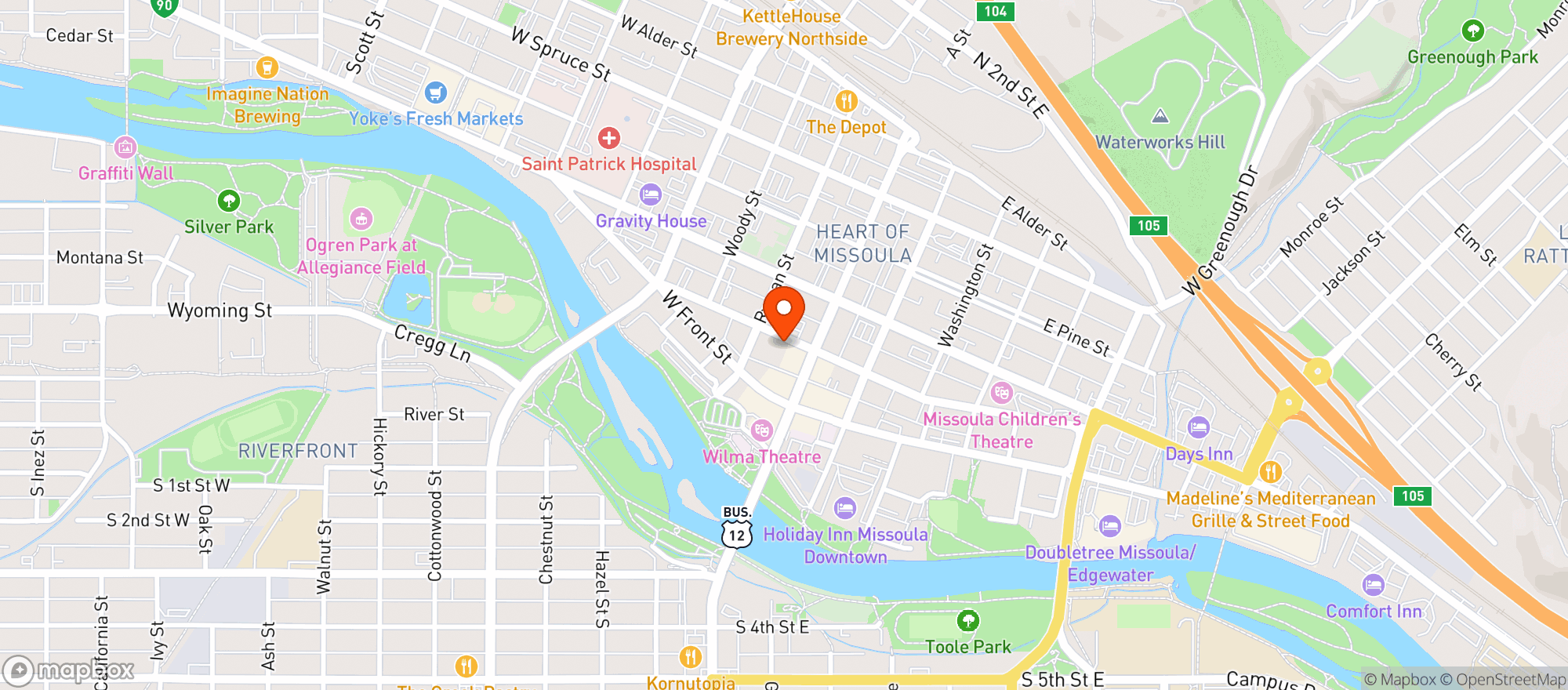 Map showing Missoula Club
