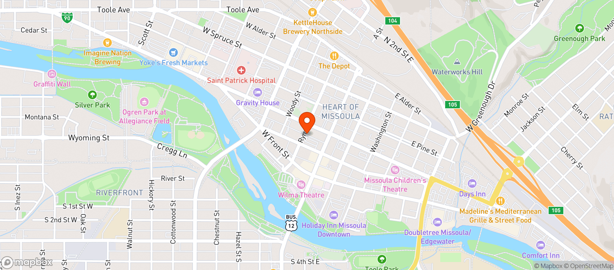 Map showing The Badlander