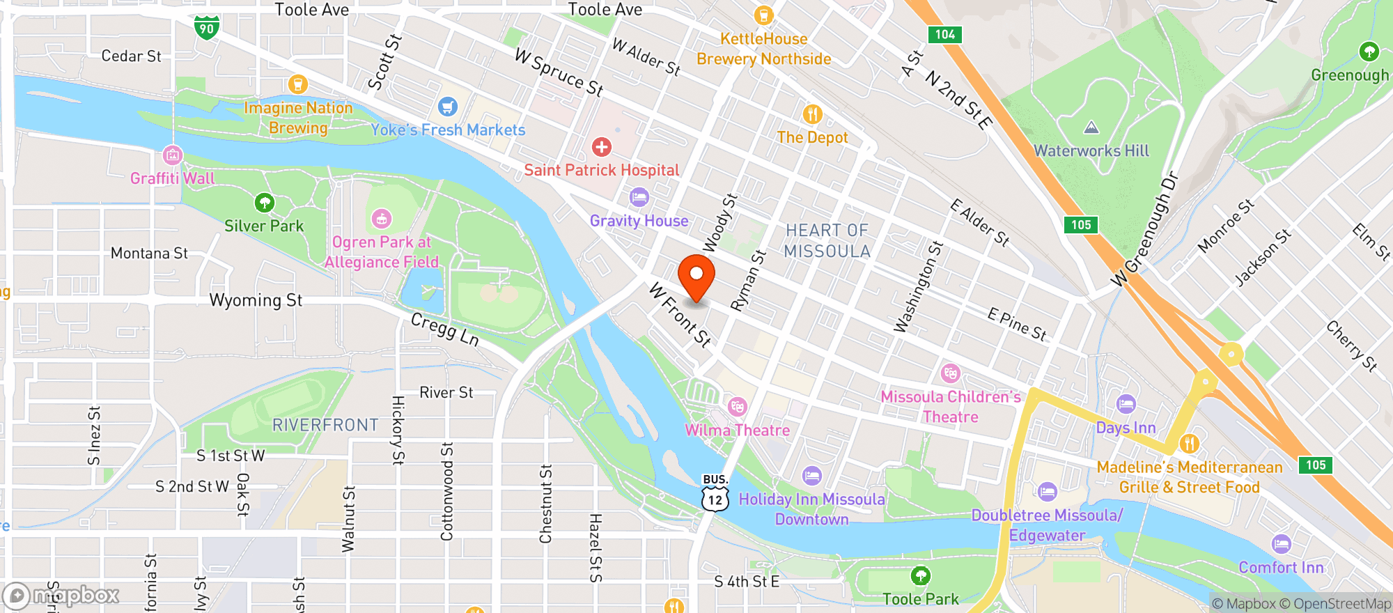 Map showing Cranky Sam Public House