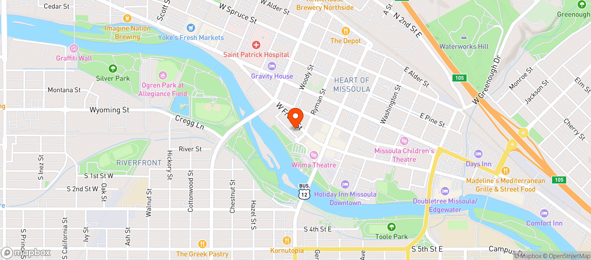 Map showing Tamarack Brewing Co
