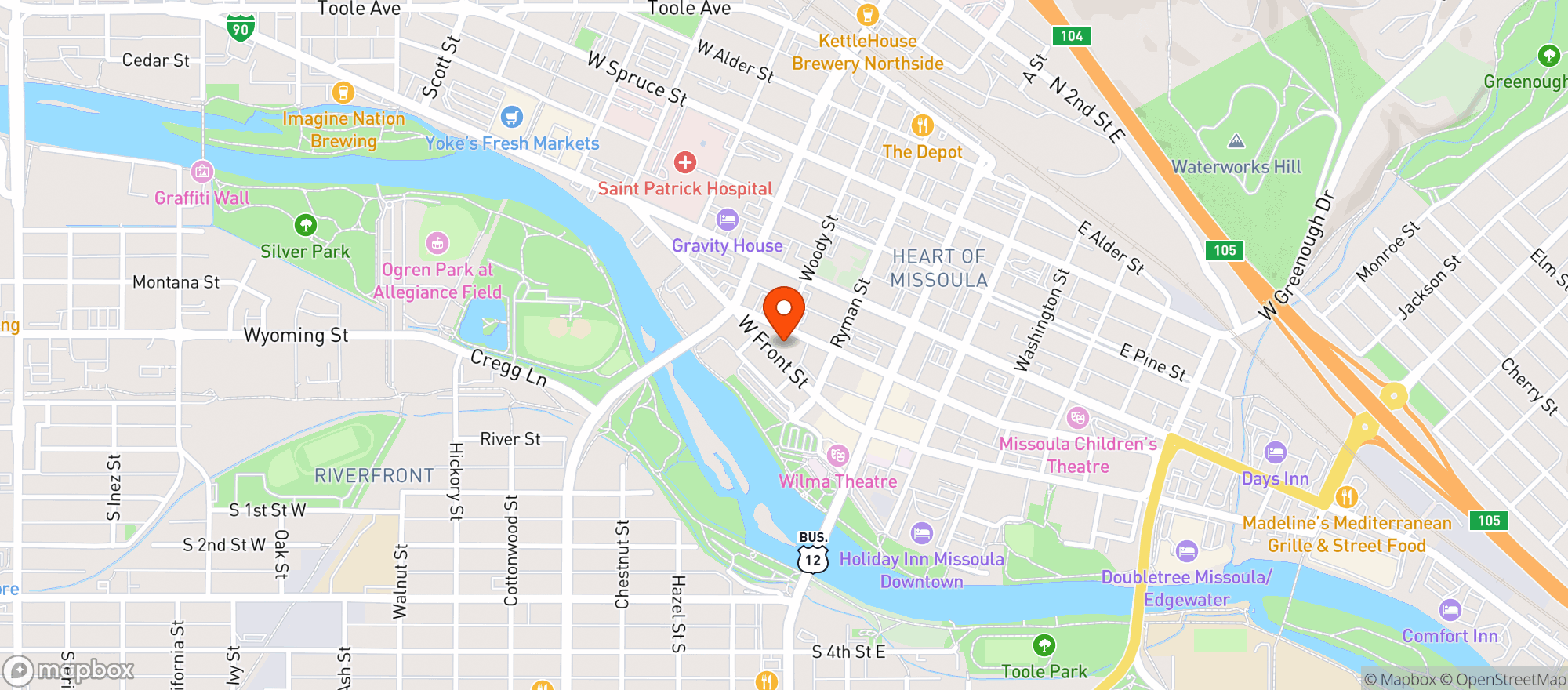 Map showing Biga Pizza