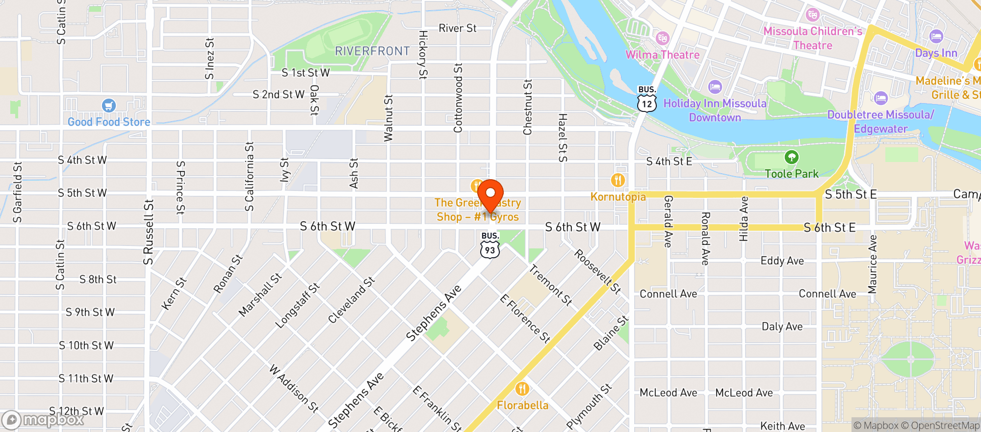 Map showing Orange Street Food Farm