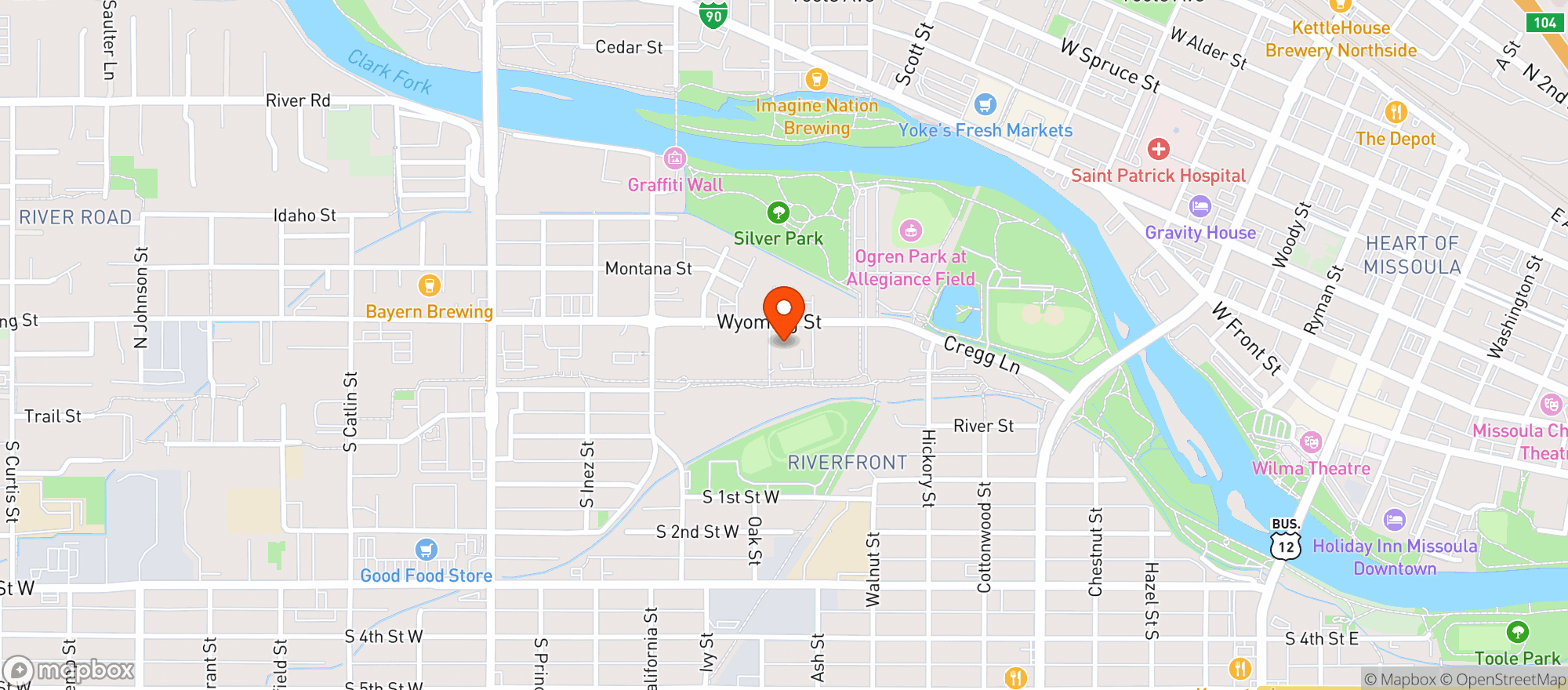 Map showing Boxcar Bistro