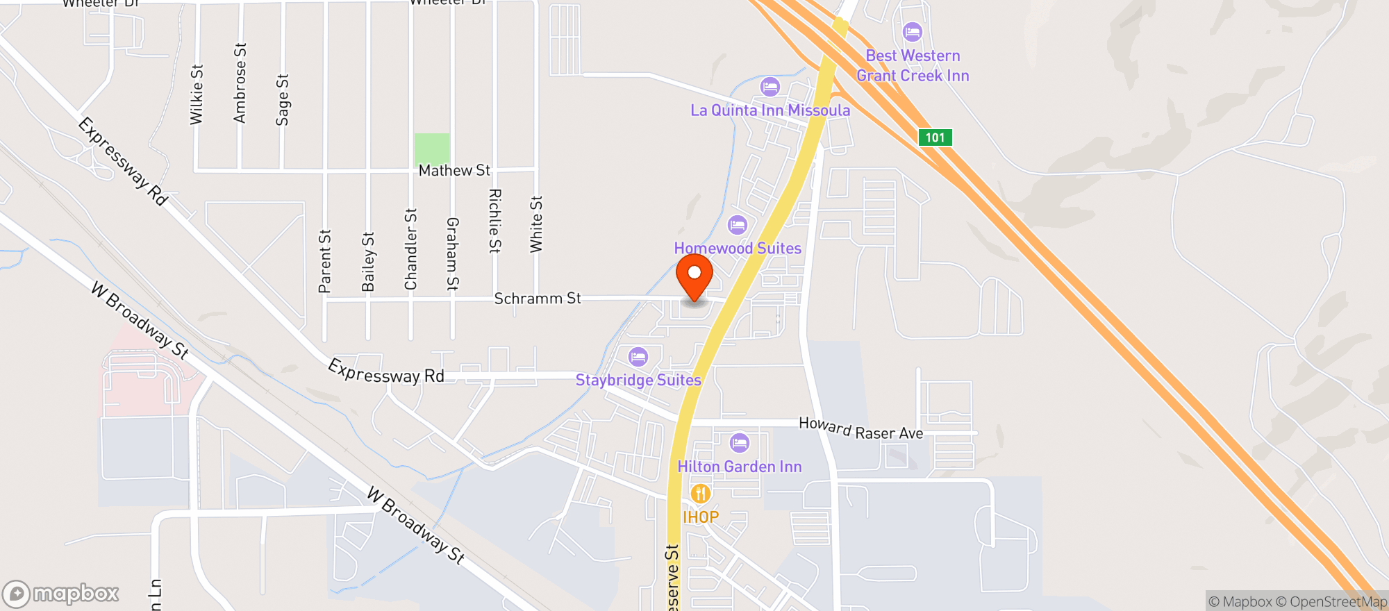 Map showing The Montana Club