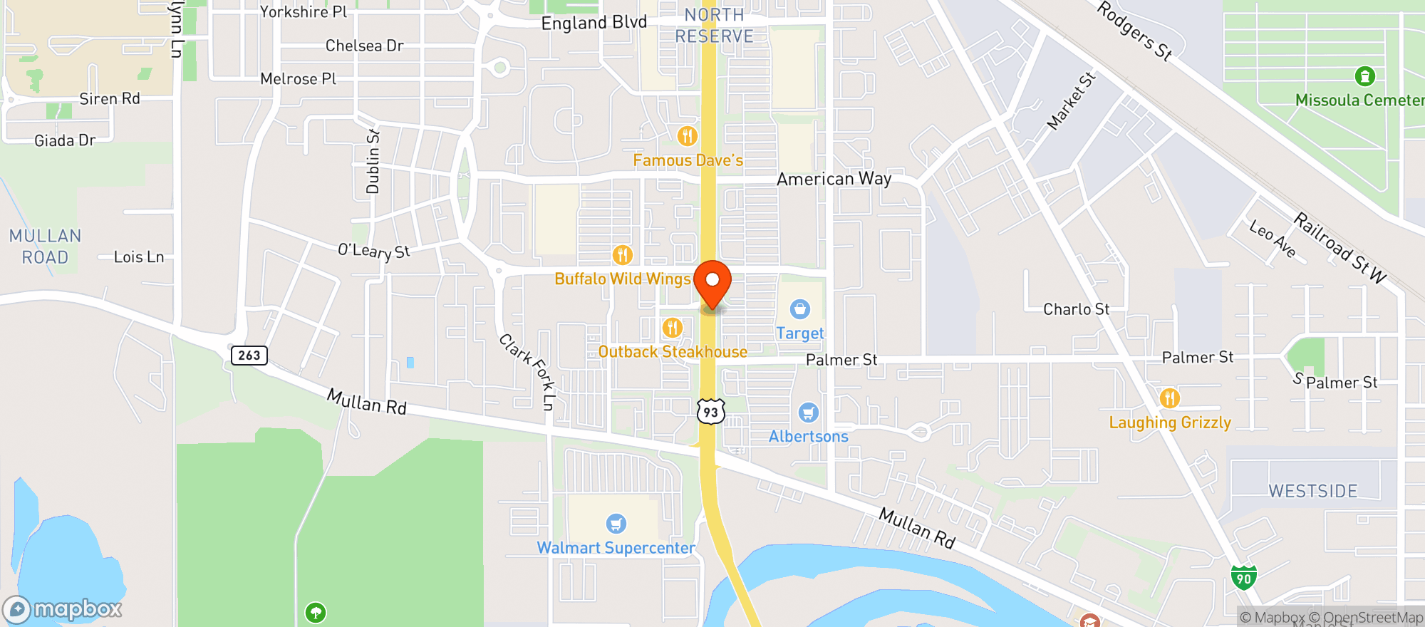 Map showing Target Store