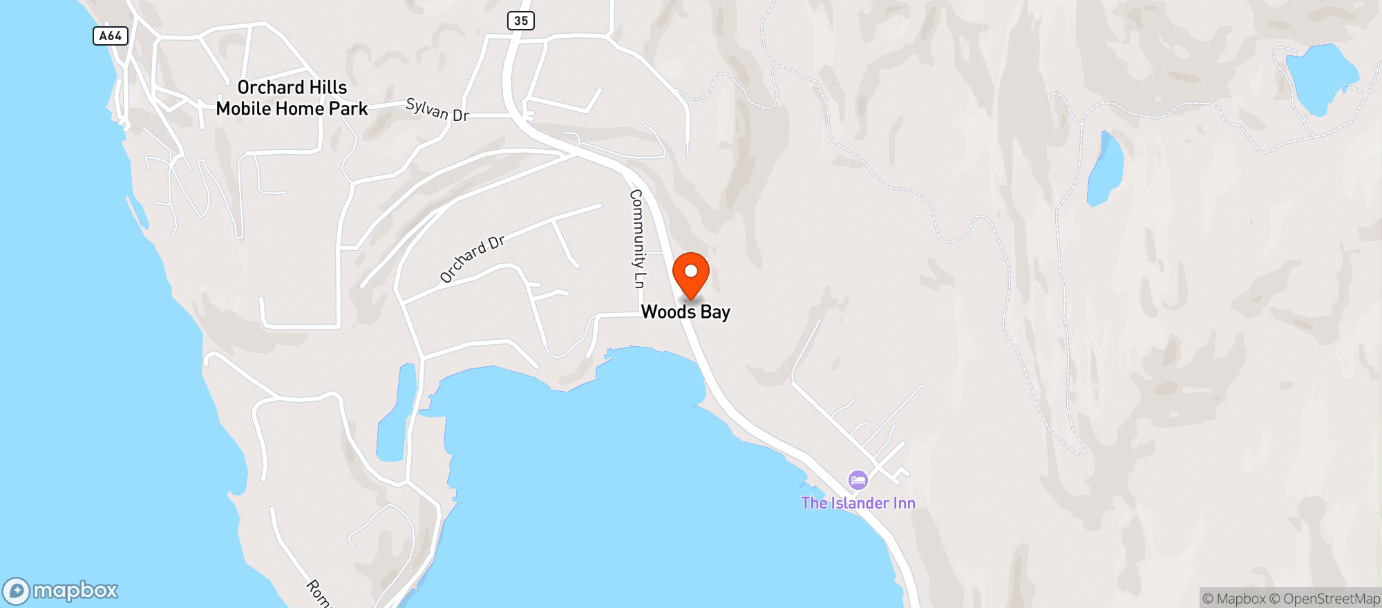 Map showing Woods Bay Wine