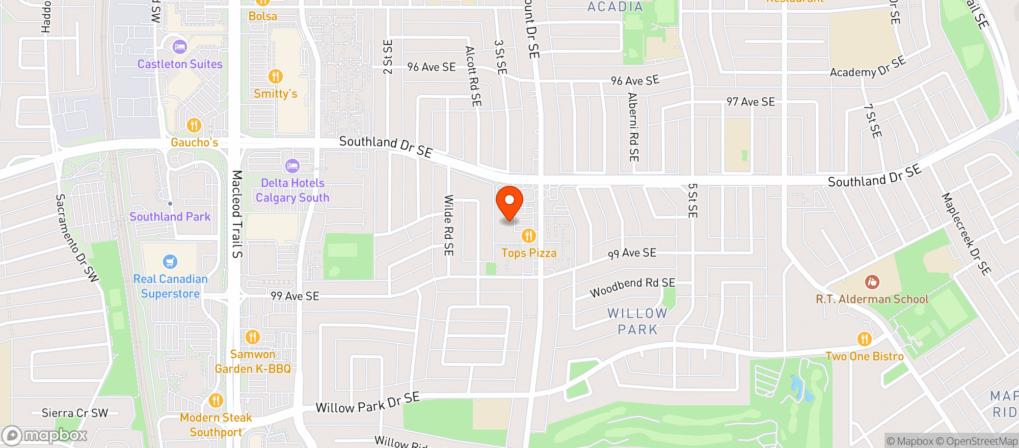Map showing Italian Centre Shop Calgary