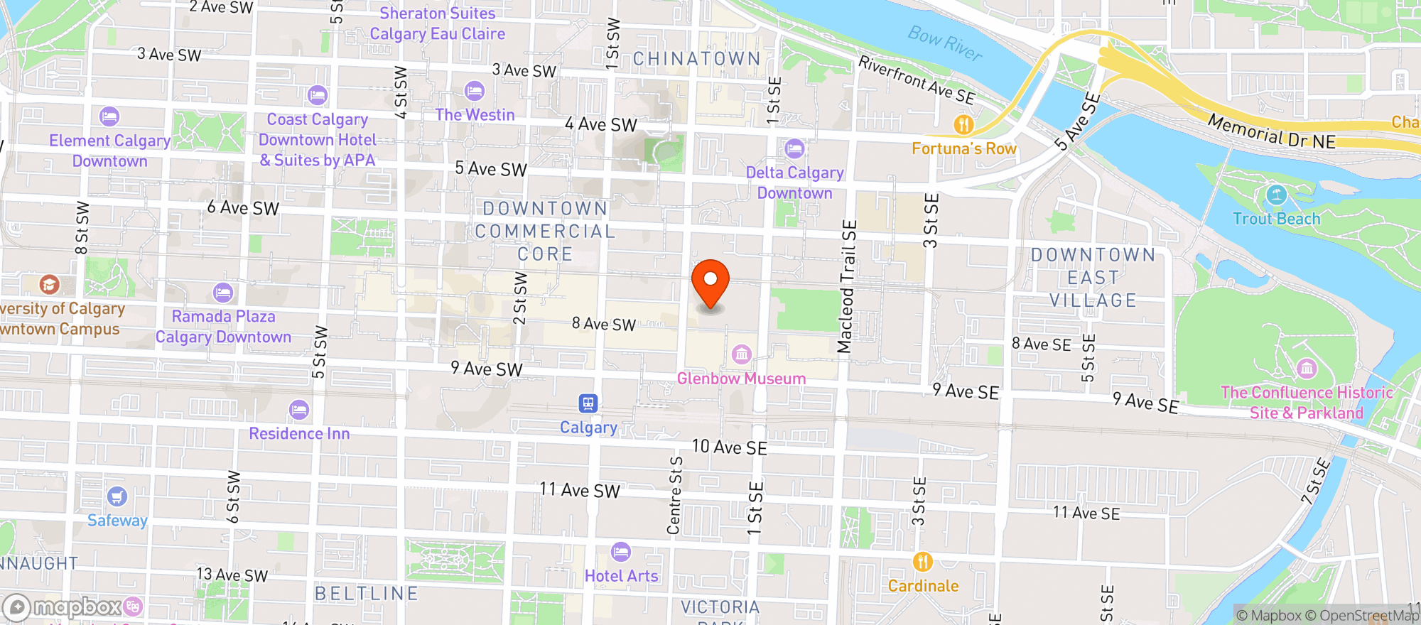 Map showing Modern Steak