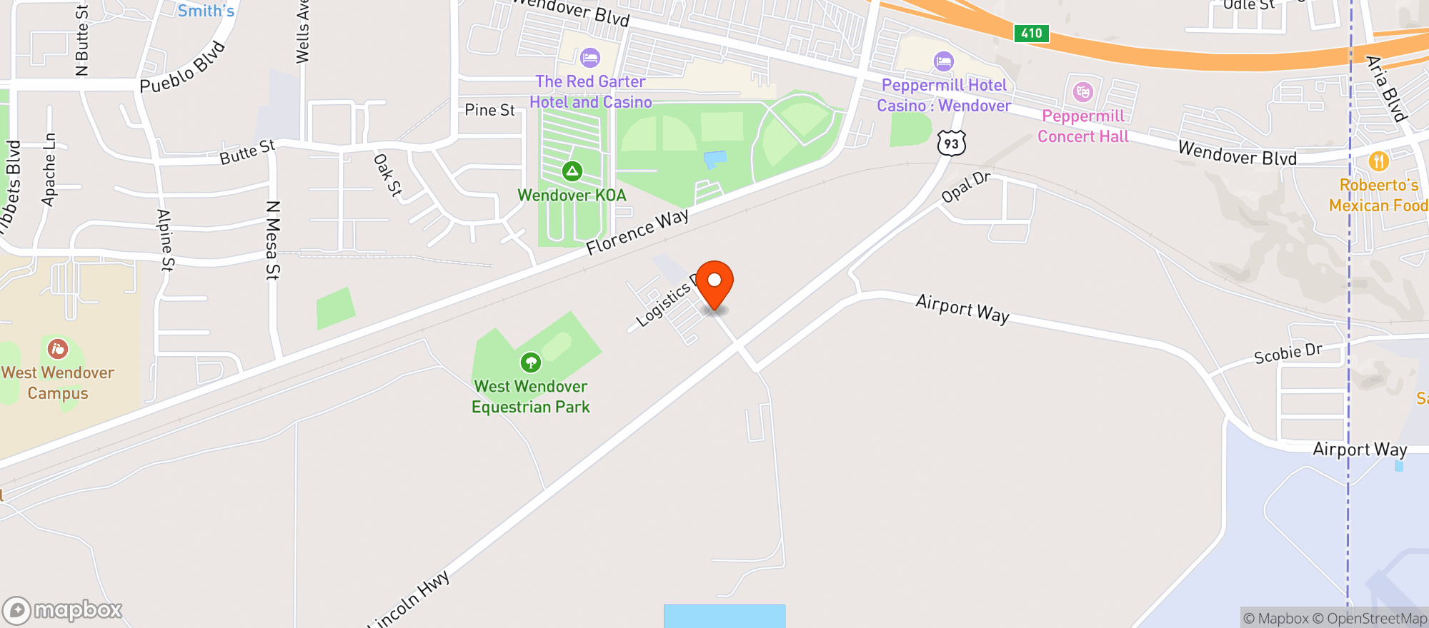Map showing Deep Roots Harvest Wendover