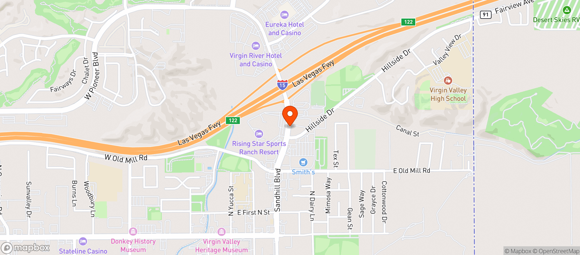 Map showing Peggy Sues 50s Diner