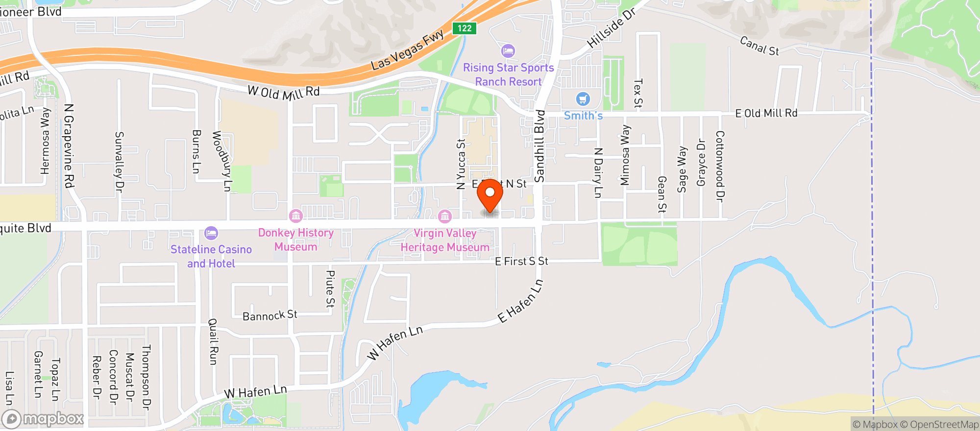 Map showing Golden West Restaurant & Casino