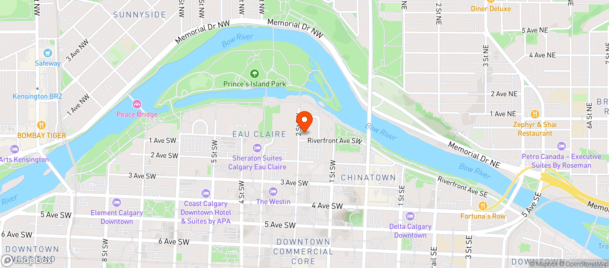 Map showing Riverfront Wine & Spirits