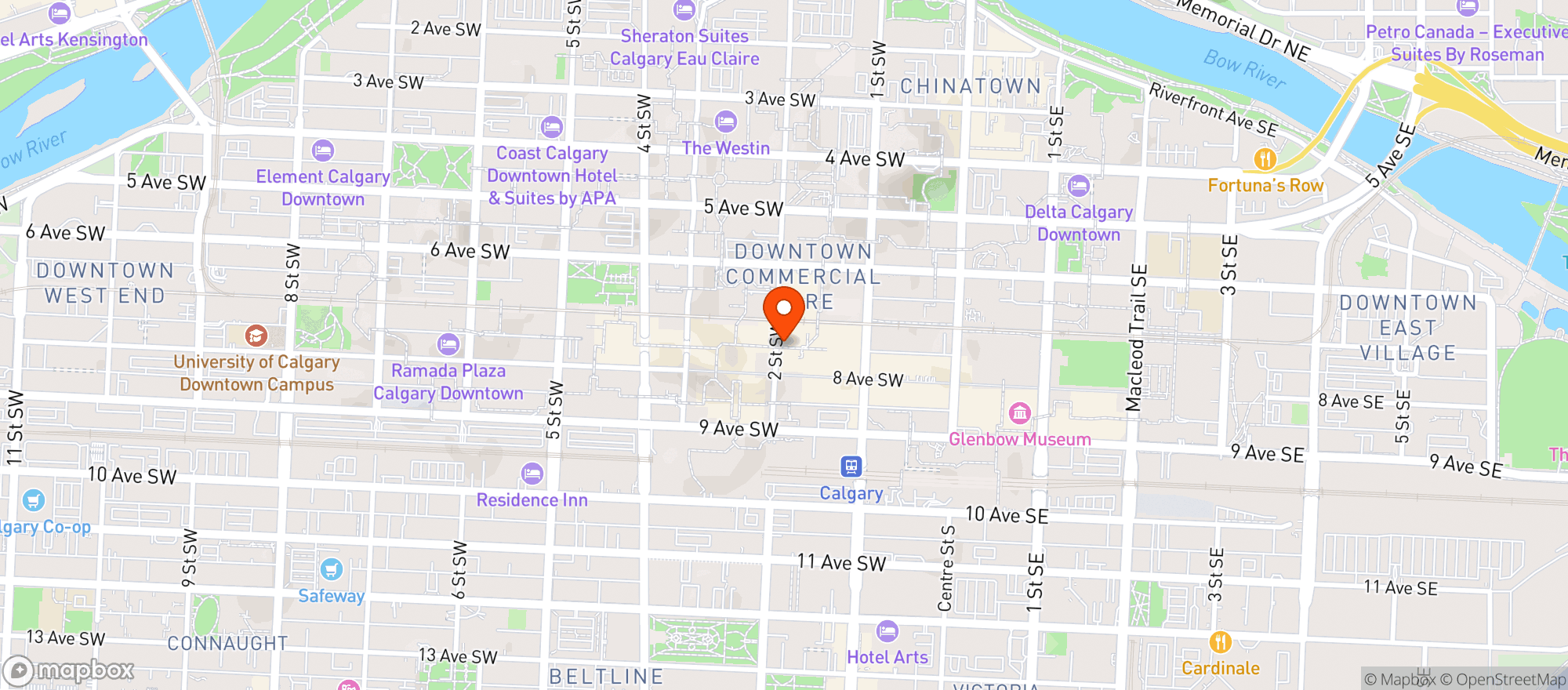 Map showing Major Tom Bar