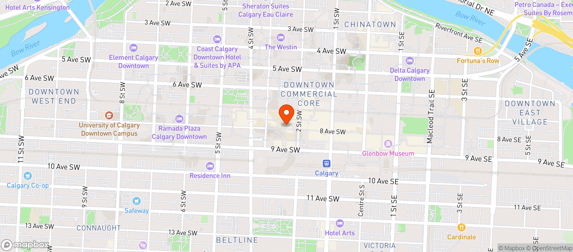 Map showing The Office Restaurant & Bar