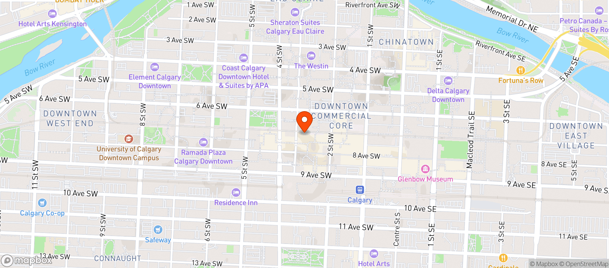 Map showing Cactus Club Cafe