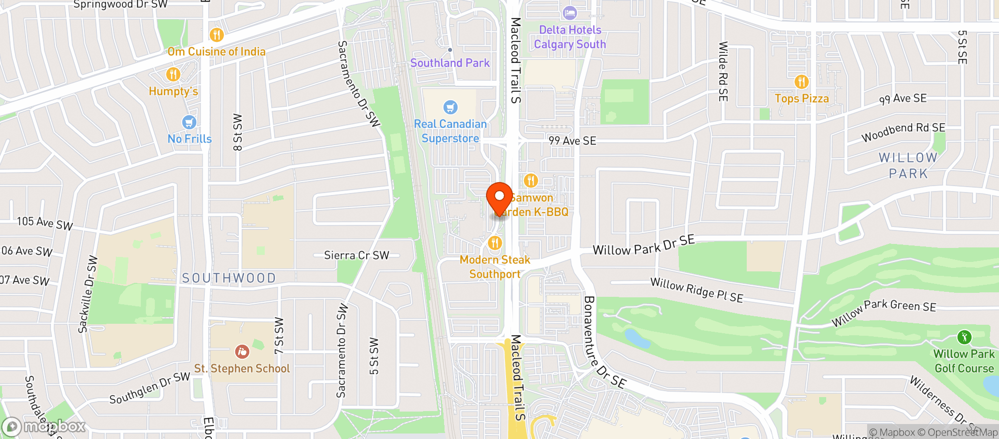 Map showing Modern Steak - Southport