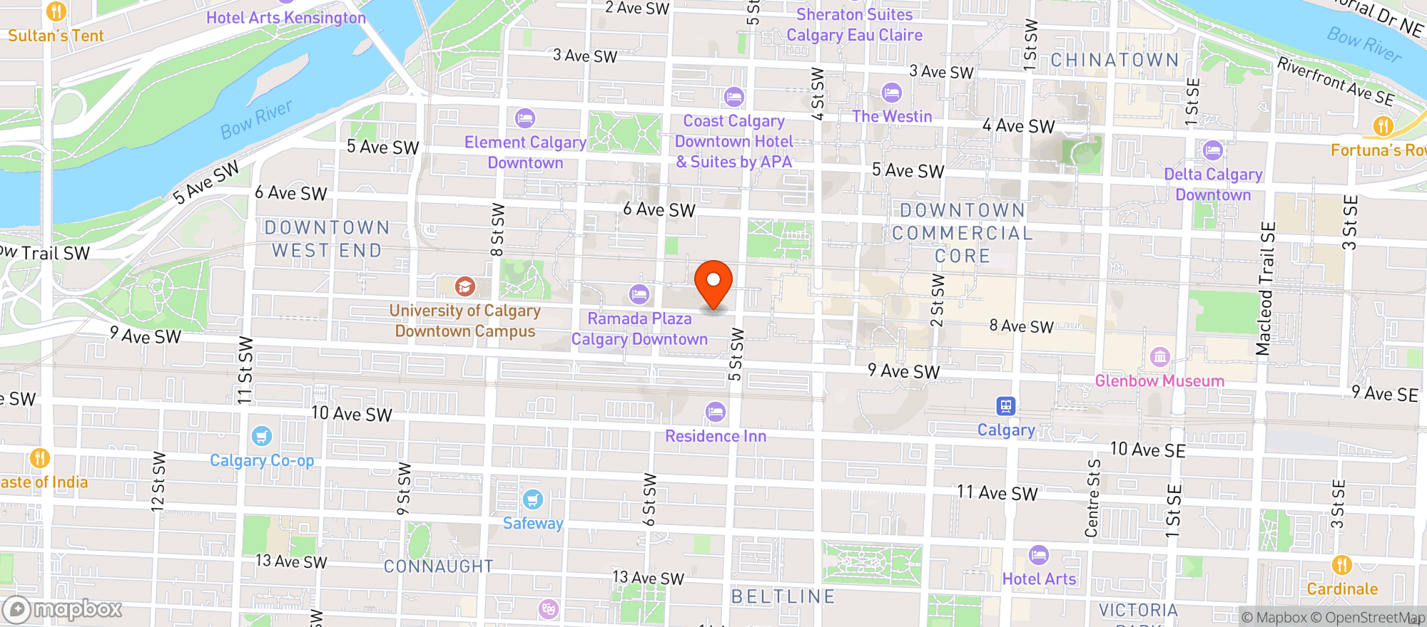 Map showing Earls Bankers Hall