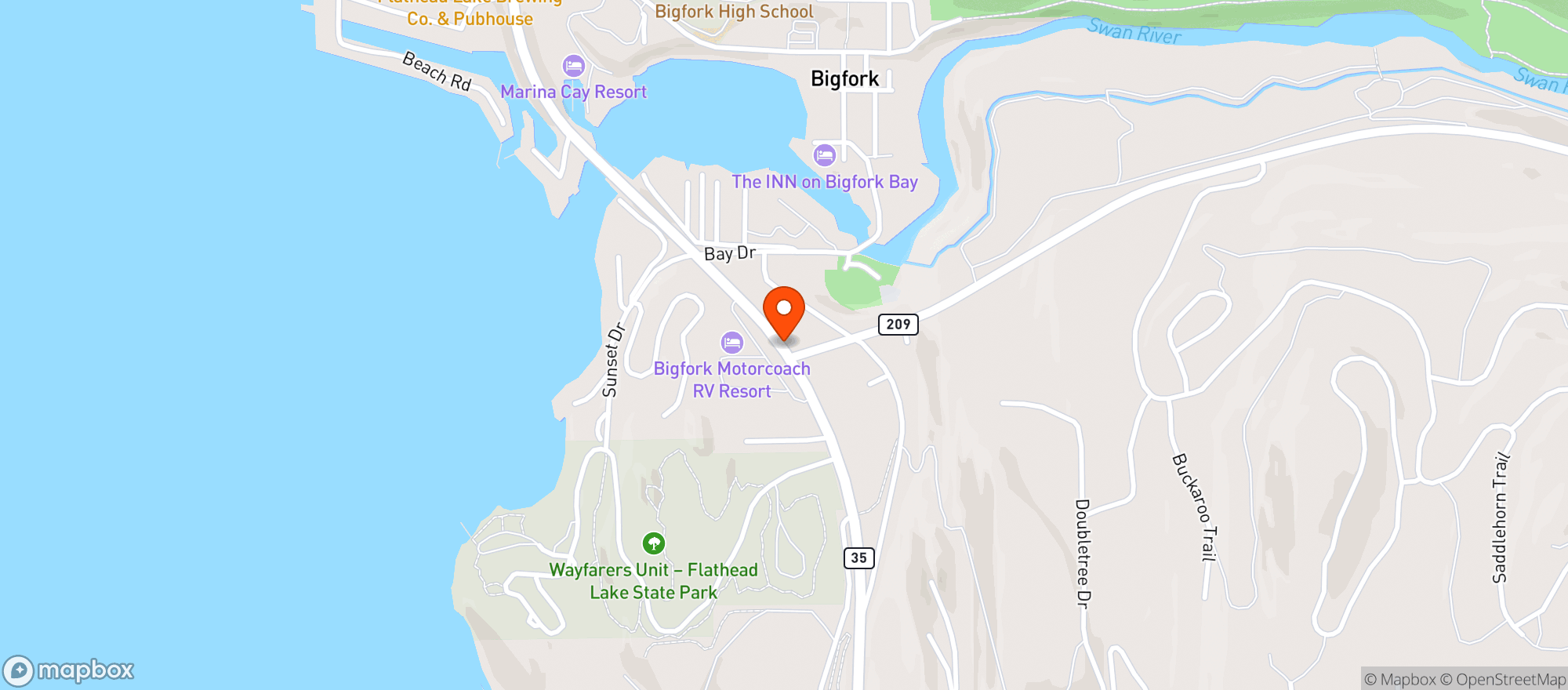 Map showing Hemp Plus - Bigfork - Highway 35