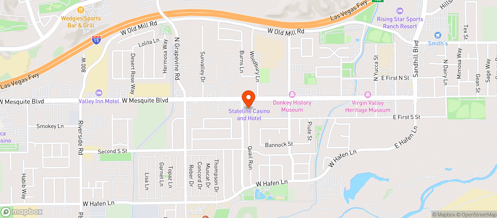 Map showing Stateline Casino & Rest