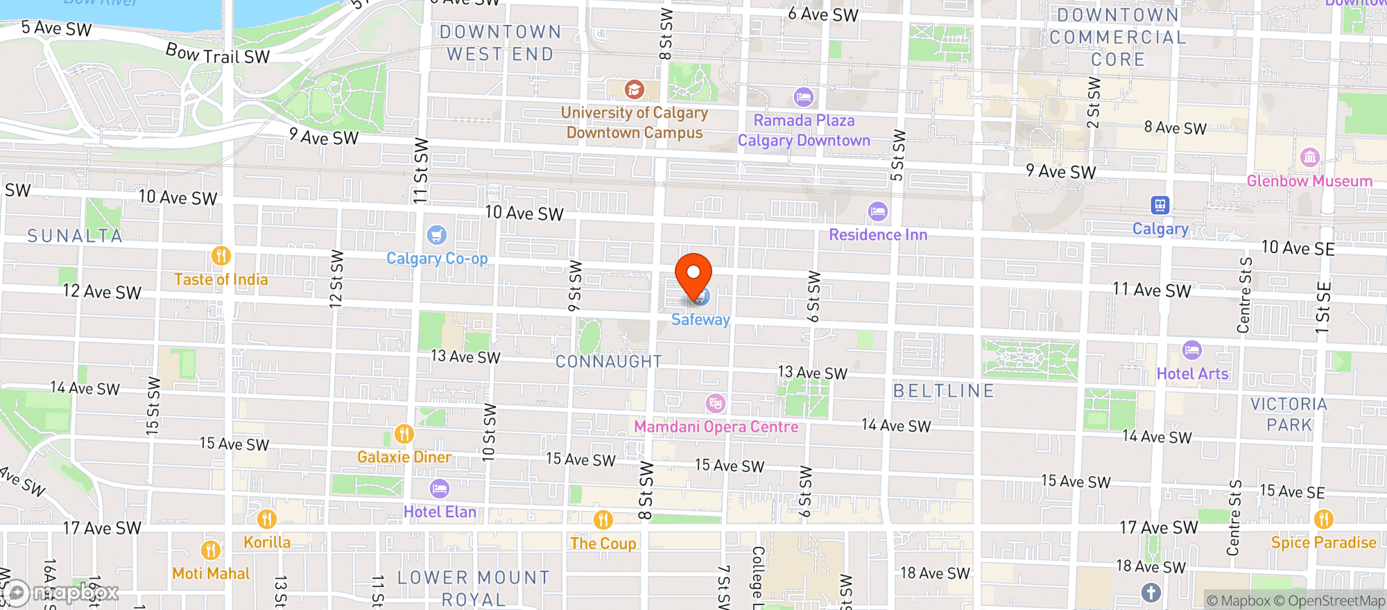 Map showing Safeway