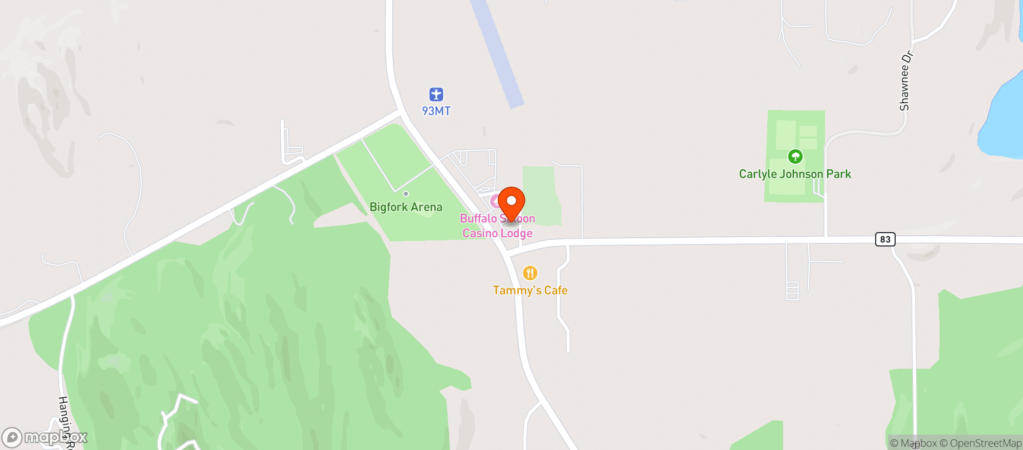 Map showing Bigfork Liquor Barn