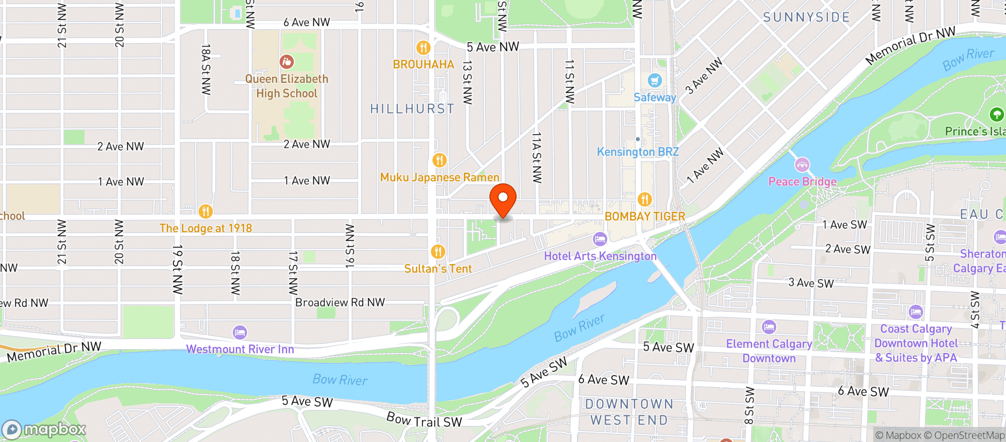 Map showing Kensington Wine Market