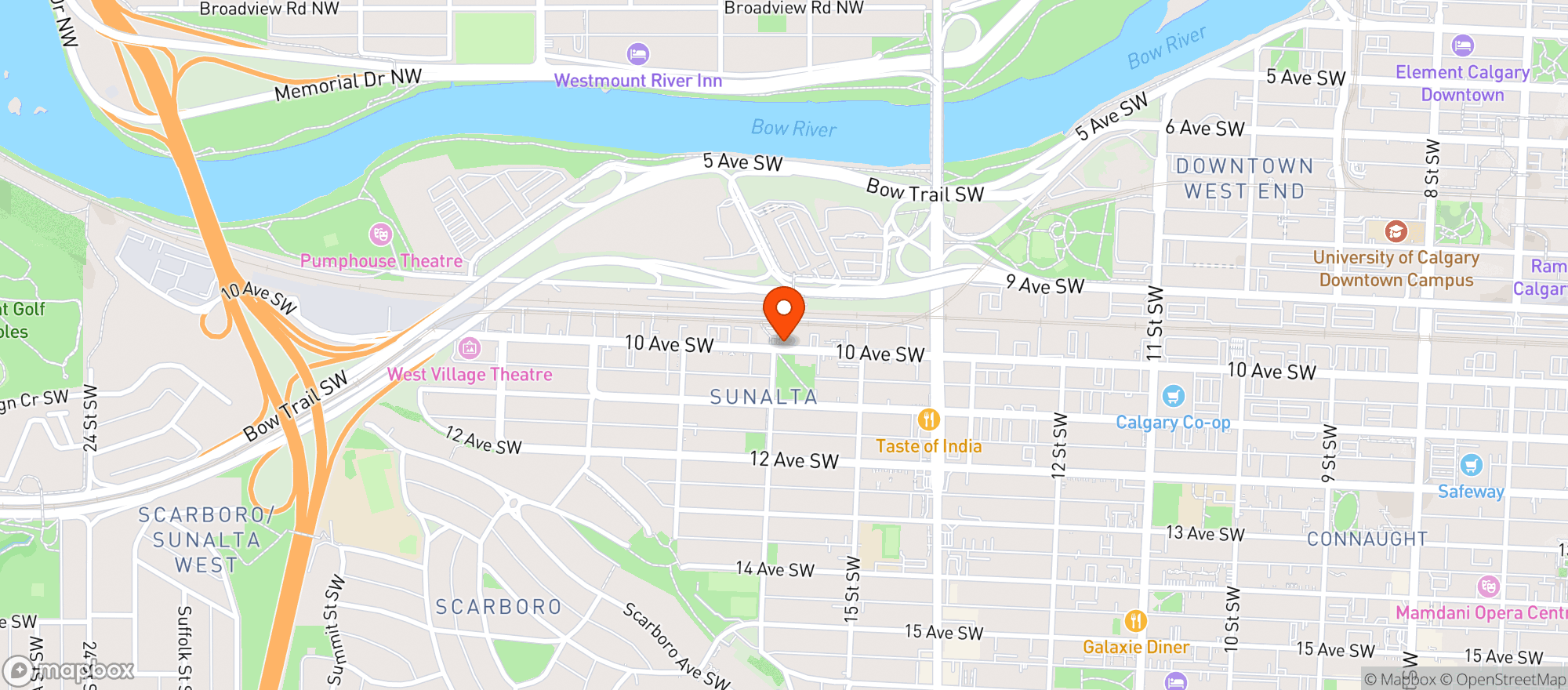 Map showing Alberta Beer Exchange