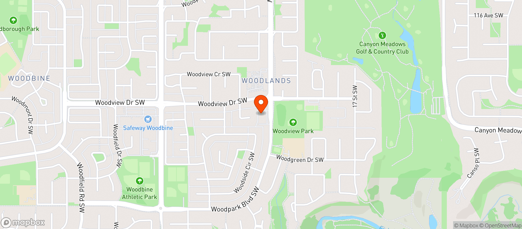 Map showing Woodpark Liquor Store