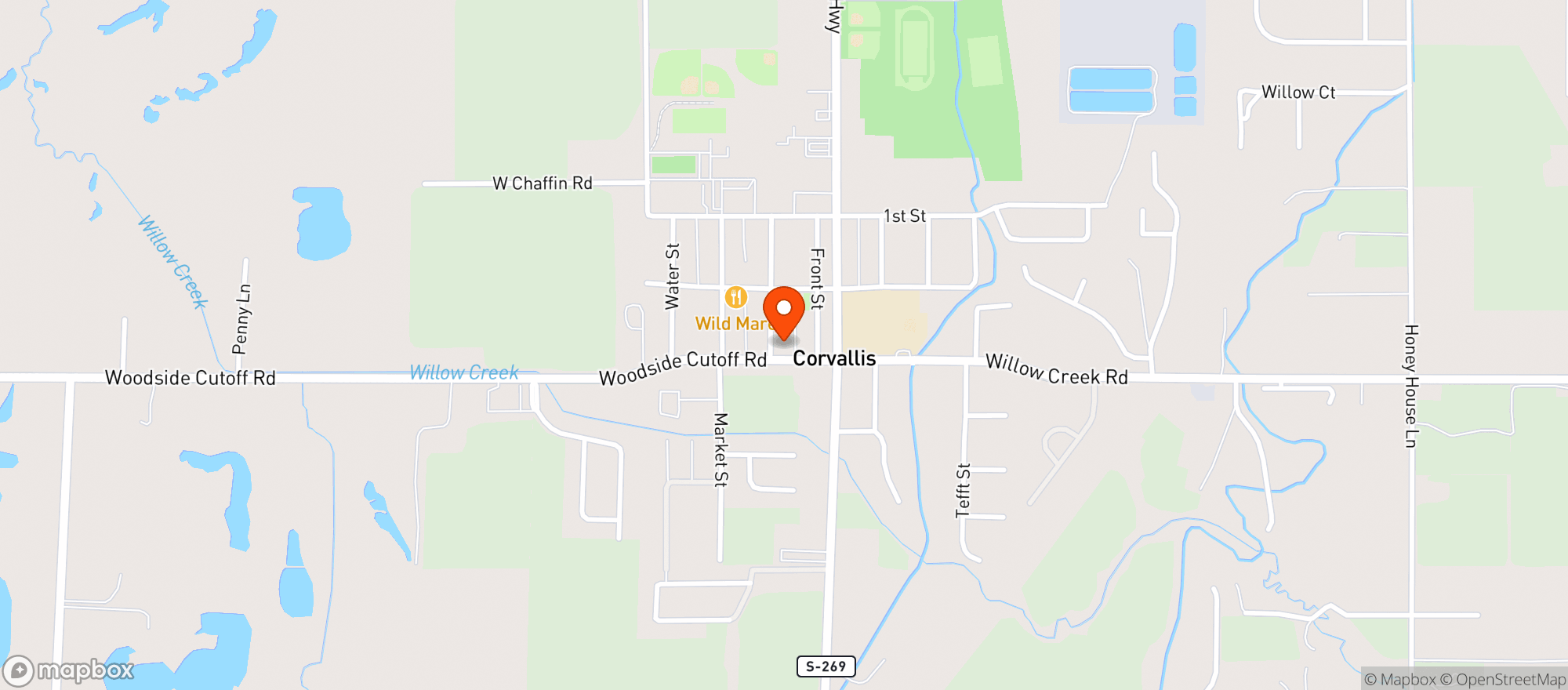 Map showing Bowers Market