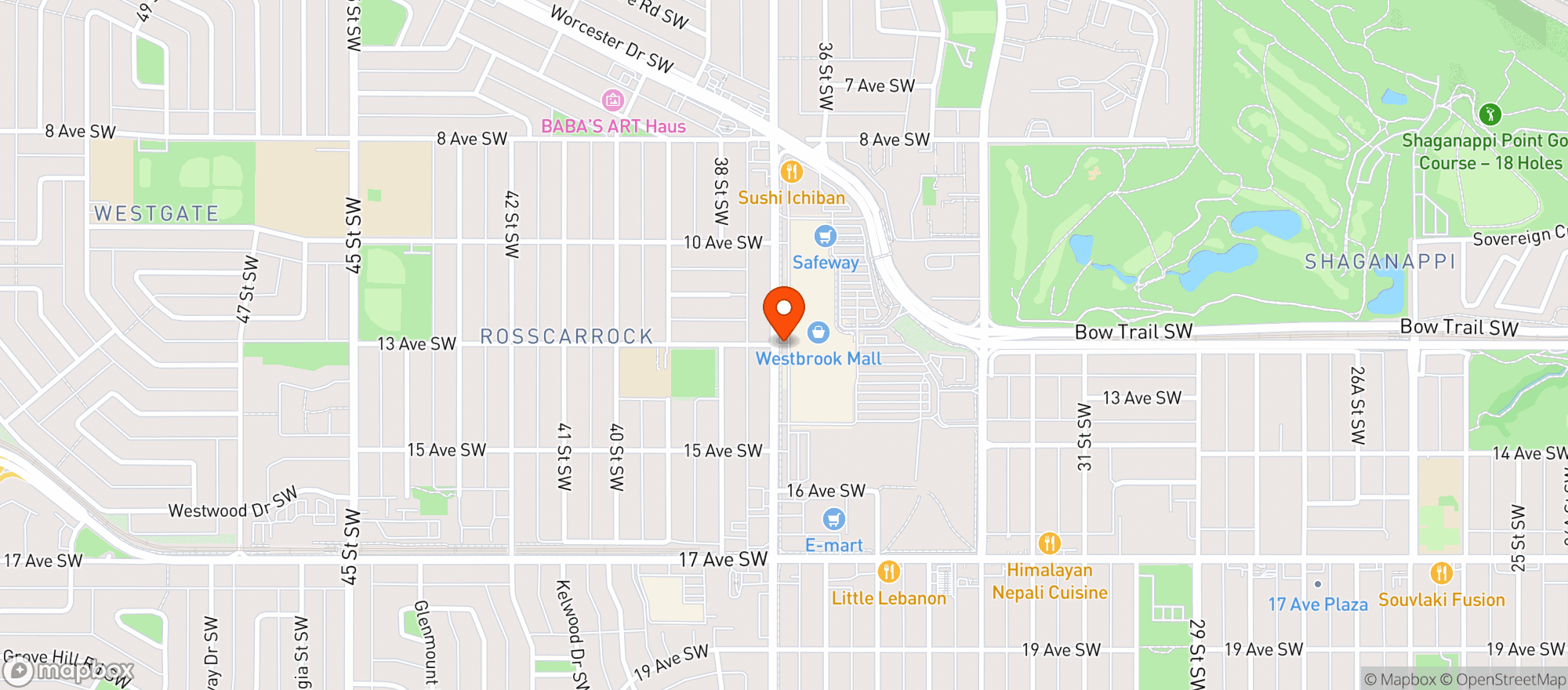 Map showing Safeway 210