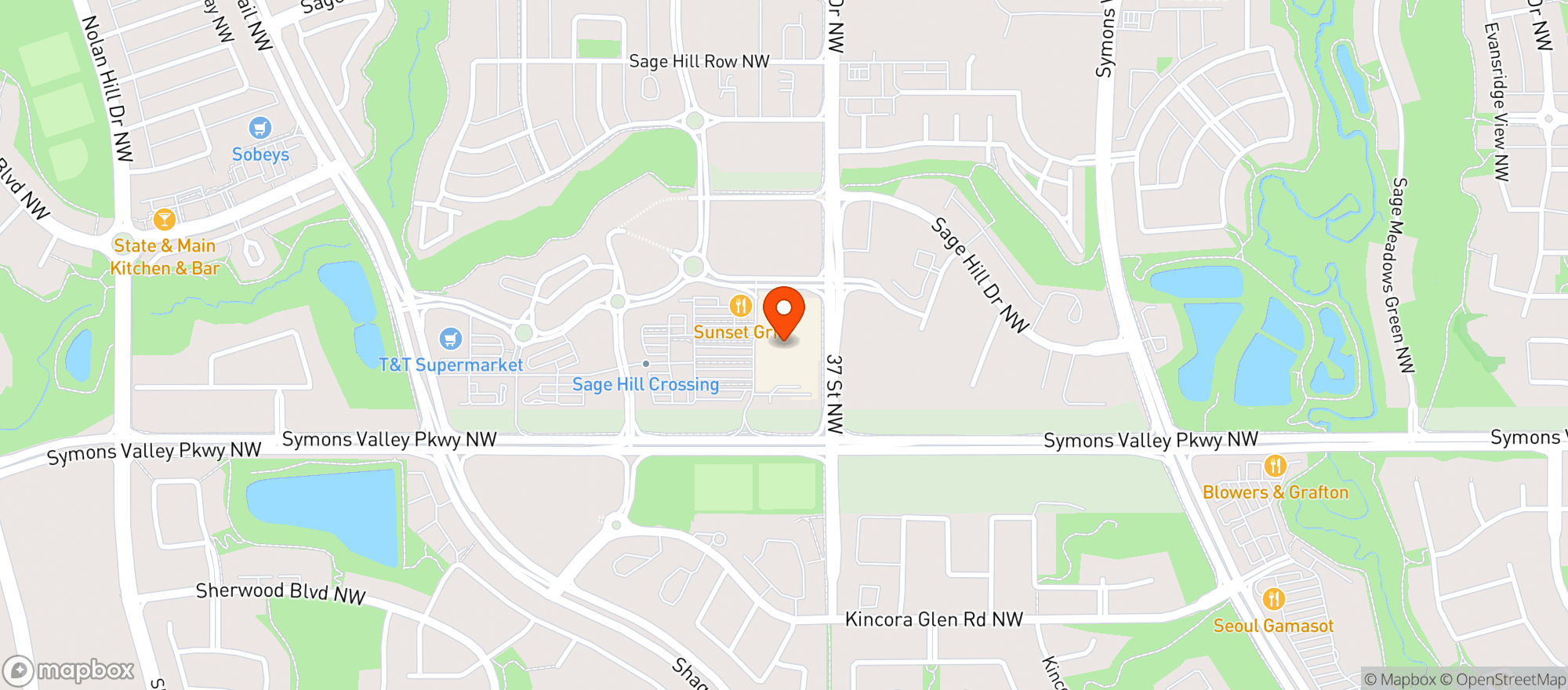 Map showing Søbr Market Calgary - Walmart