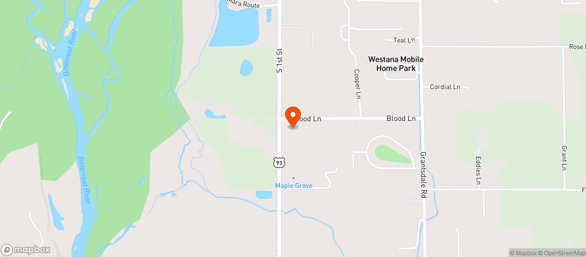 Map showing Lone Pine Store