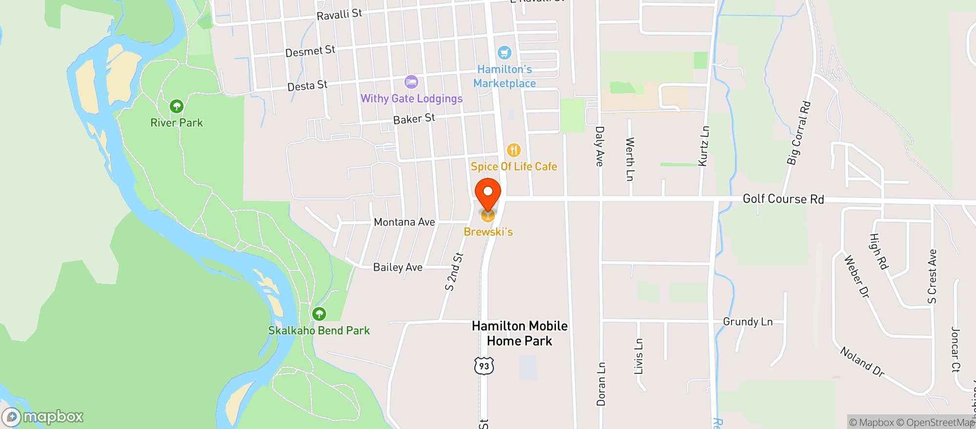 Map showing Brewskis
