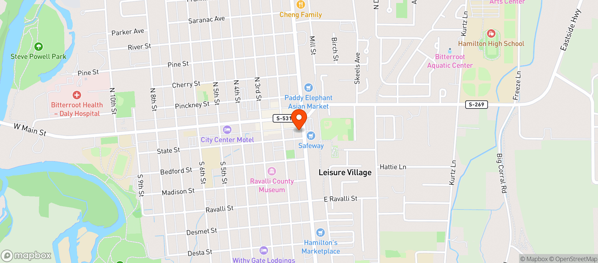 Map showing Golden Moose Bar & Casino