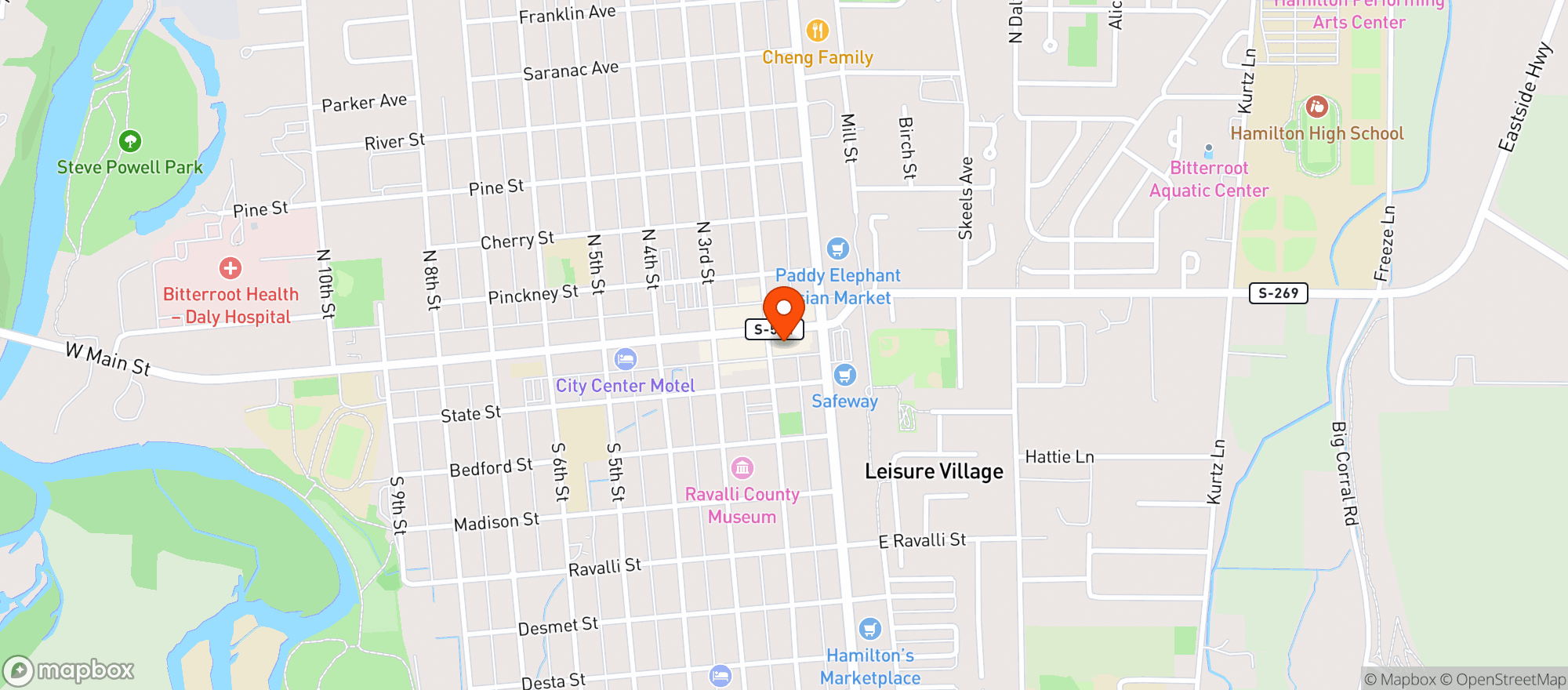 Map showing Ember
