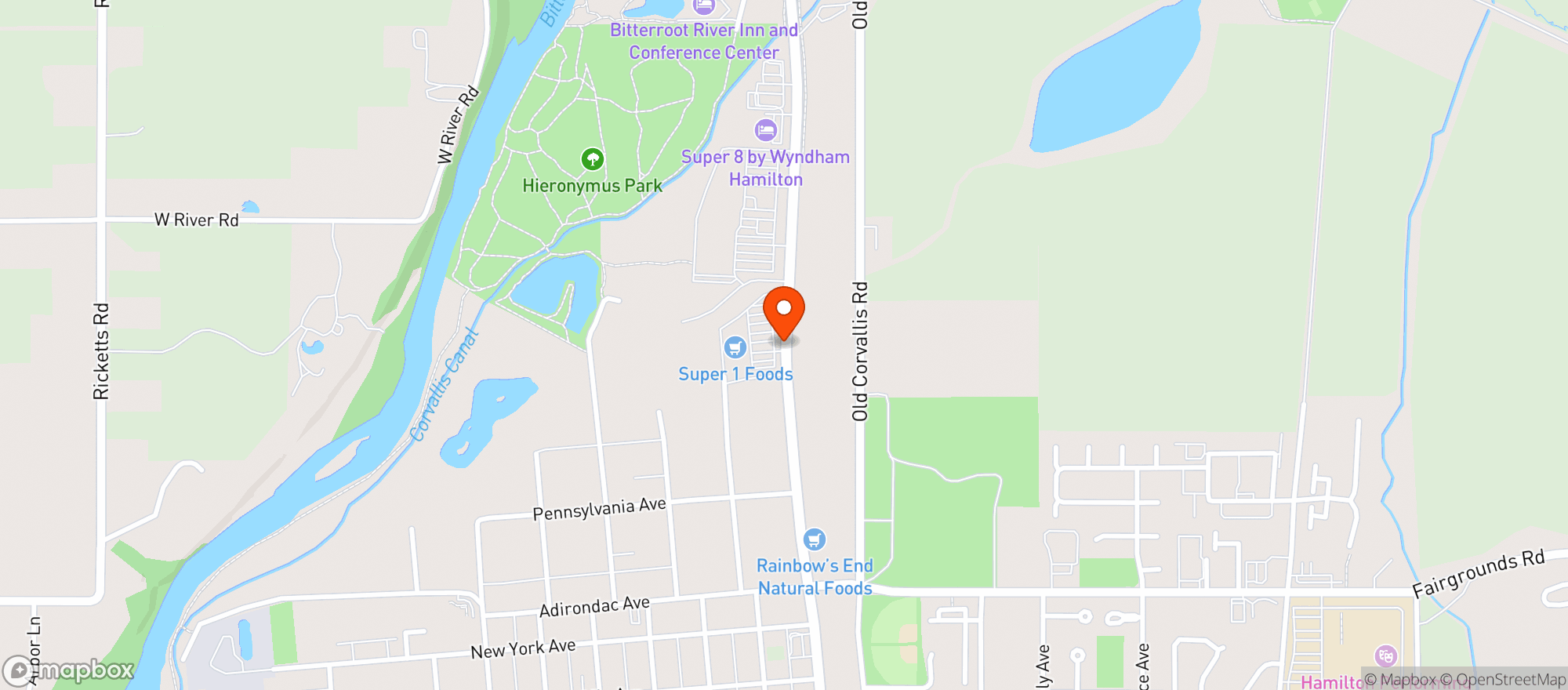 Map showing Super 1 Foods Inc