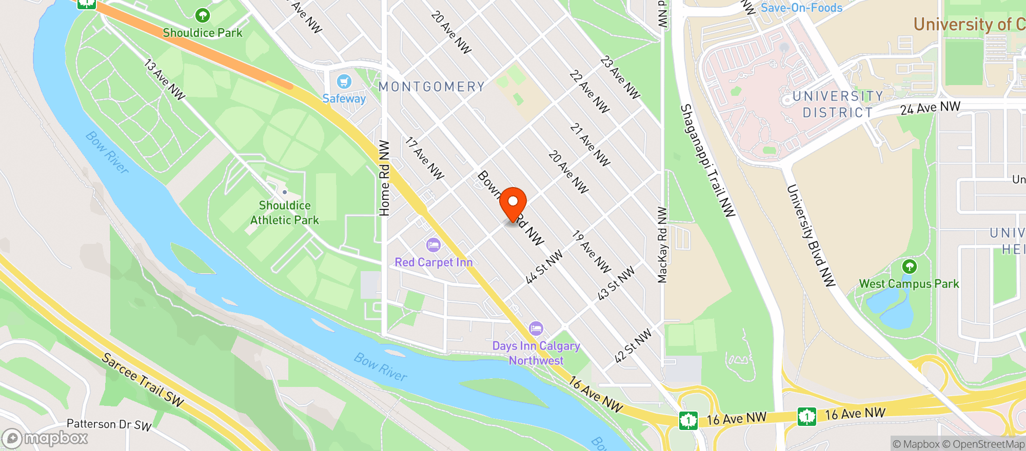 Map showing Rising Tides Taproom