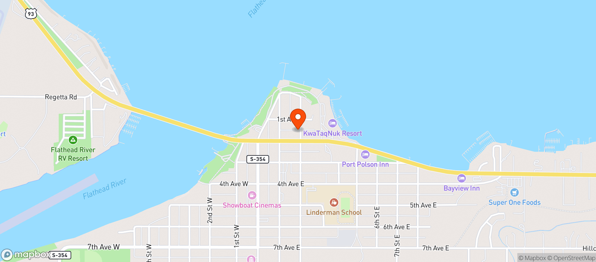 Map showing Polson Liquor #54