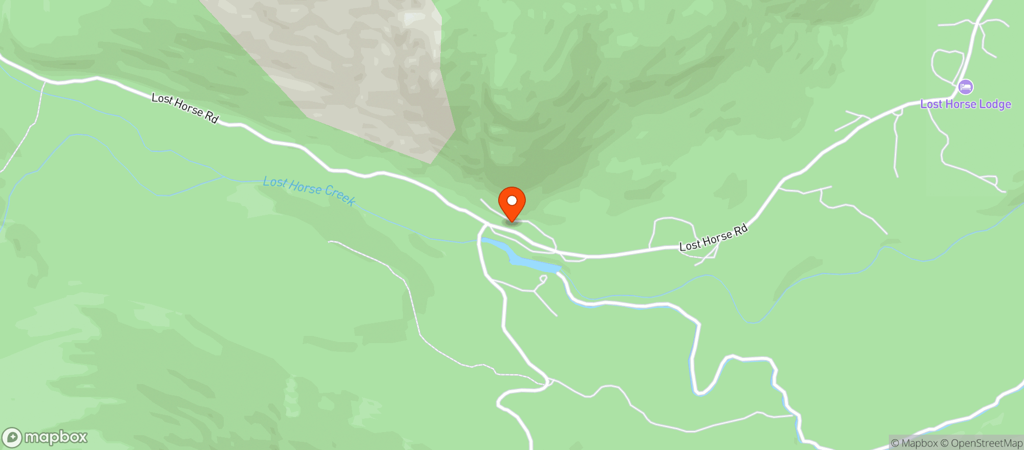 Map showing Lost Horse Creek Lodge