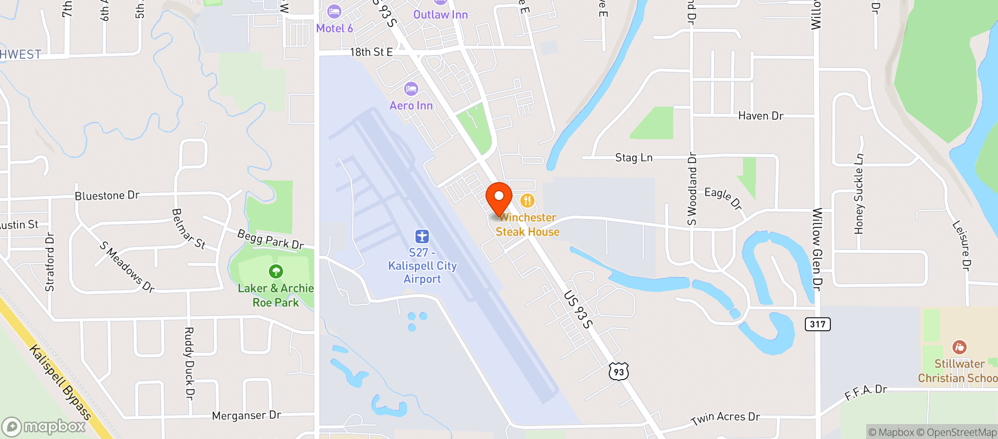 Map showing Kalispell Liquor and Wine