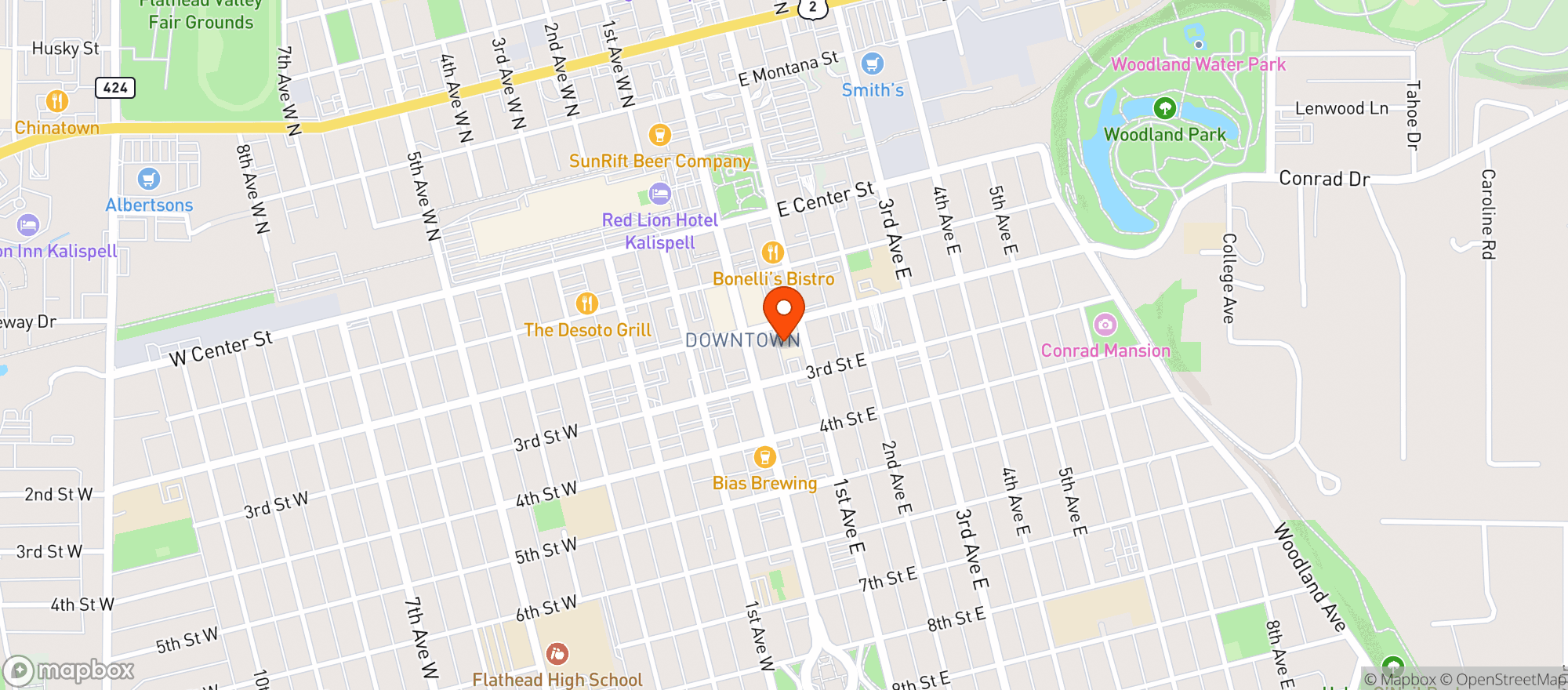 Map showing KM BAR