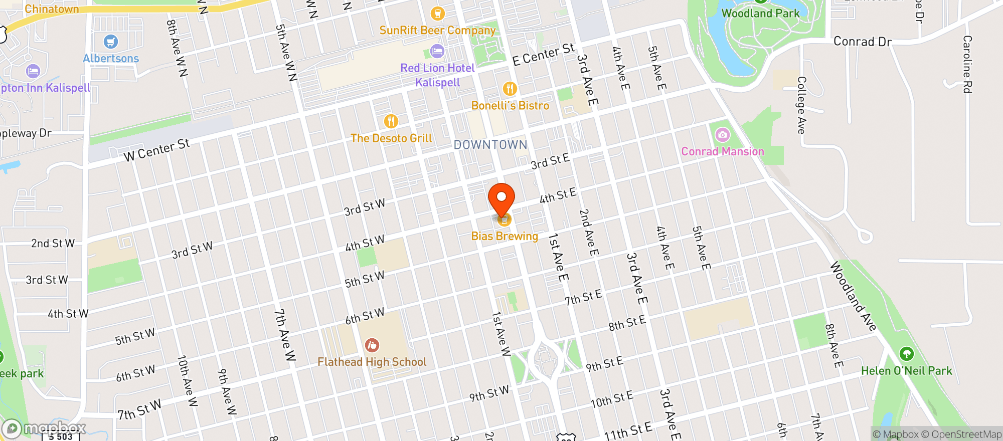 Map showing Bias Brewing