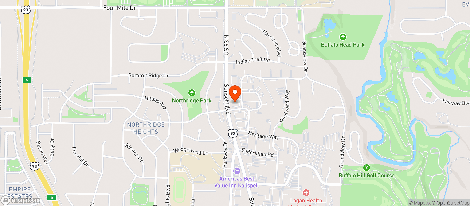 Map showing Mountain Valley Foods