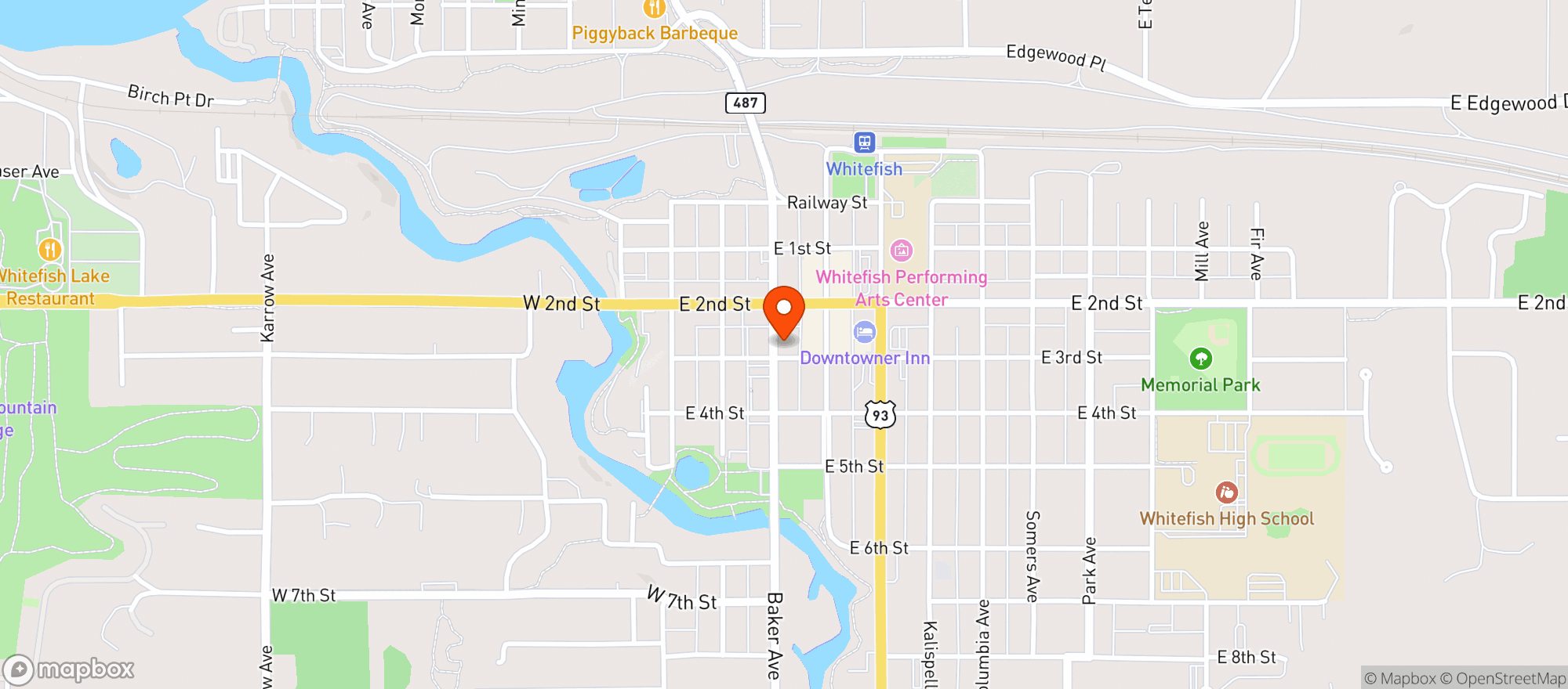 Map showing Whitefish Liquor