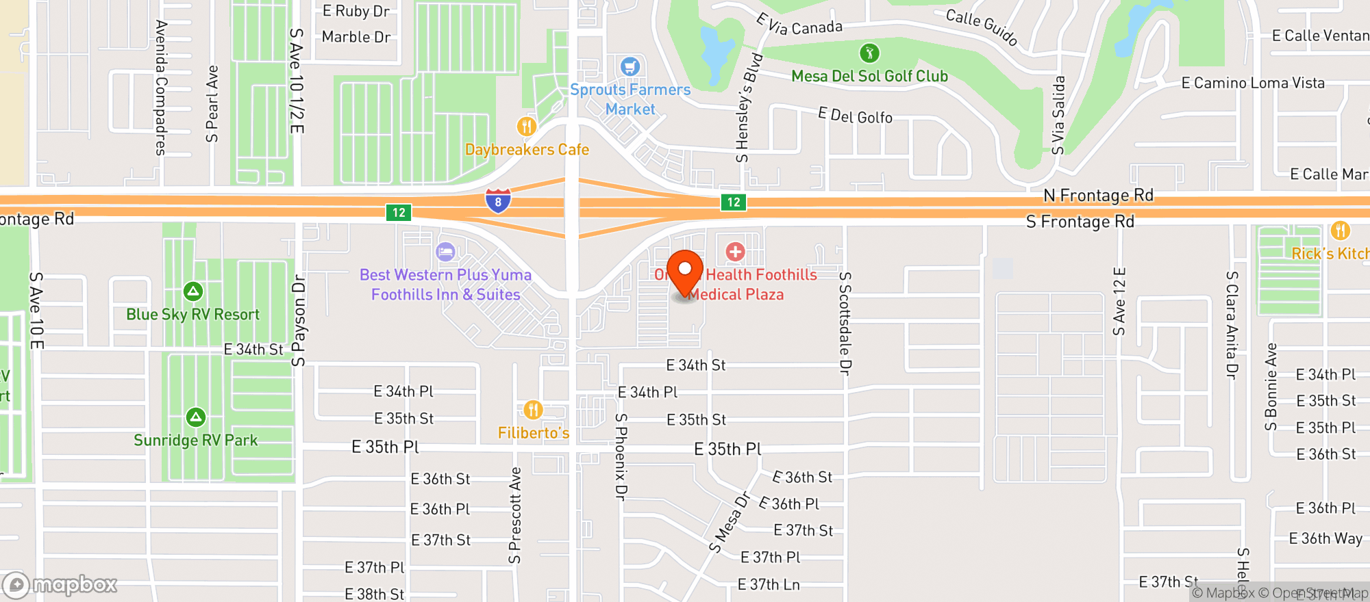 Map showing Fry's Food and Drug